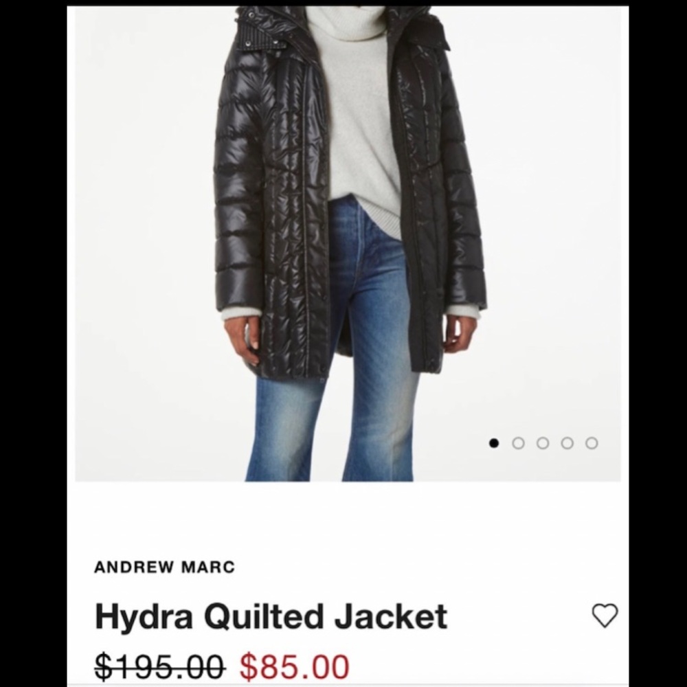 SOLD/ Andrew Marc Jacket Med Black New with out tag light weight Med
